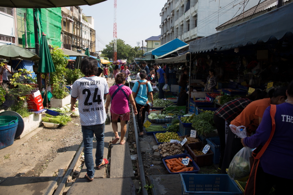 タイ国鉄マハチャイ線　マハチャイの街